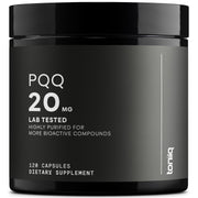Toniiq PQQ 20 mg bottle-front showing premium purity for daily supplementation.
