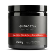 Toniiq Quercetin bottle front view showing premium packaging and potency