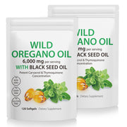 Tooffi Oregano Oil Capsules bottle front showing 2-in-1 formula for digestive support.