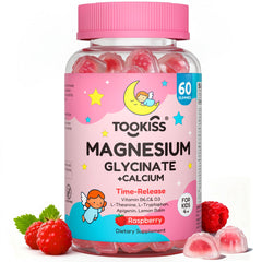 Tookiss Magnesium Glycinate Gummies bottle on a nightstand for nightly rest