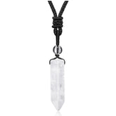 Top Plaza Clear Quartz necklace close-up of hexagonal pendant for everyday style