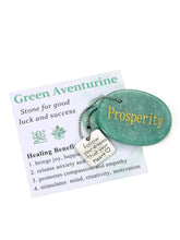 Top Plaza green aventurine worry stone keychain for daily calm and focus