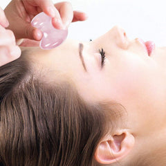 TOP-VRA Rose Quartz mushroom gua sha for hand and body massage.