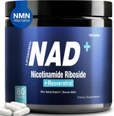 TOPCAPAK NAD+ supplement bottle on desk supports daily energy and focus.