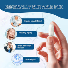 TOPCAPAK NAD+ 1000mg capsules closeup for steady cellular energy.