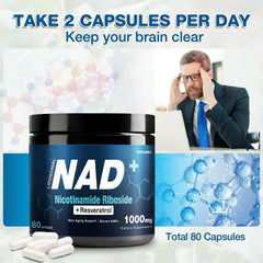 TOPCAPAK NAD+ 1000mg bottle label detail with resveratrol.