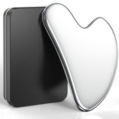 tophld stainless steel gua sha tool for the face promotes circulation and soothing massage.