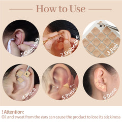 tophld tweezers for accurate placement of ear seeds.