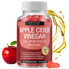 Toplux Apple Cider Vinegar Gummies bottle for easy daily detox