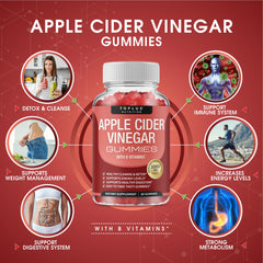 Toplux ACV Gummies closeup showing fruity texture for digestion support