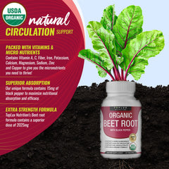 Toplux beet root tablets close up reveals texture and natural ingredients