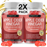 Toplux Apple Cider Vinegar Gummies bottle on counter for easy digestion support.