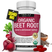 Toplux beet root tablets bottle showing natural energy support for daily use