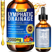 TOPSHEP liposomal lymphatic drainage drops bottle shows powerful 2000mg formula for absorption