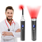 Topvent red light therapy device on the face with removable tip for facial treatment