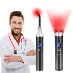 Topvent red light therapy device on the face with removable tip for facial treatment