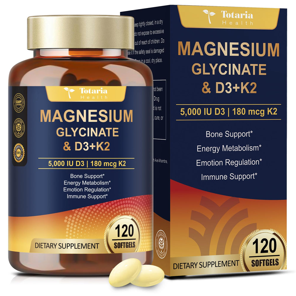 Totaria 9-in-1 magnesium bottle showing daily wellness support.