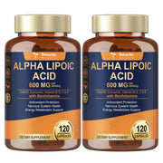 Totaria Alpha Lipoic Acid 600mg bottle front view, two-pack option for convenient use.