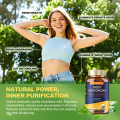 Totaria chlorophyll capsule closeup highlights odor-neutralizing formula inside.