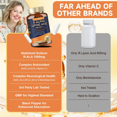 Totaria NAC acetyl-L-carnitine display in amber bottle for cognitive support.