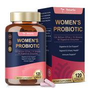 Totaria Probiotics for Women bottle highlighting 120B CFUs for gut balance.