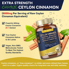 Totaria true cinnamon capsules bottle close-up highlighting high-polyphenol cinnamon blend