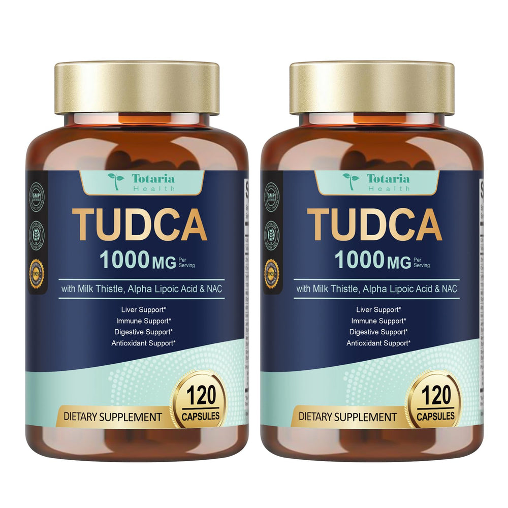 Totaria Tudca bottle front for daily liver support and easy dosing.
