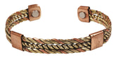 Touchstone braided copper-brass bracelet closeup showing intricate weave for everyday wear
