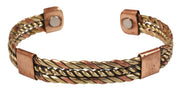 Touchstone braided copper-brass bracelet closeup showing intricate weave for everyday wear