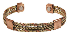 Touchstone braided copper-brass bracelet closeup showing intricate weave for everyday wear