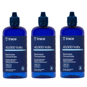 Trace Minerals 40,000 Volts bottle shown for steady hydration and energy.