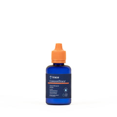 Trace Minerals ConcenTrace drops in a bottle ready to mix with water.