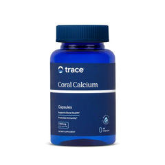 Trace Minerals Coral Calcium bottle pour shows convenient daily serving