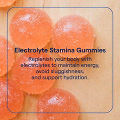 Close-up of Trace Minerals gummies highlighting vegan electrolyte formula