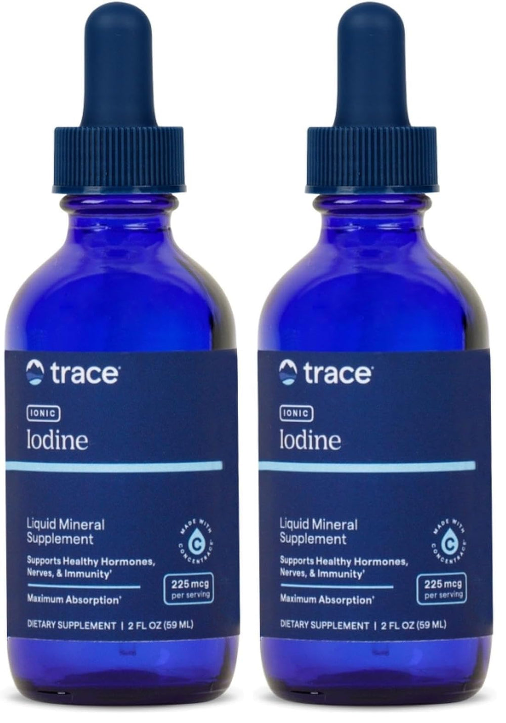 Trace Minerals IOKI01 liquid iodine bottle pour for daily use.