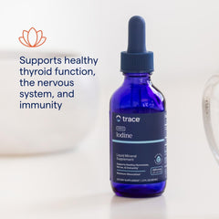 Trace Minerals IOKI01 serving drops illustrate precise daily dosing.
