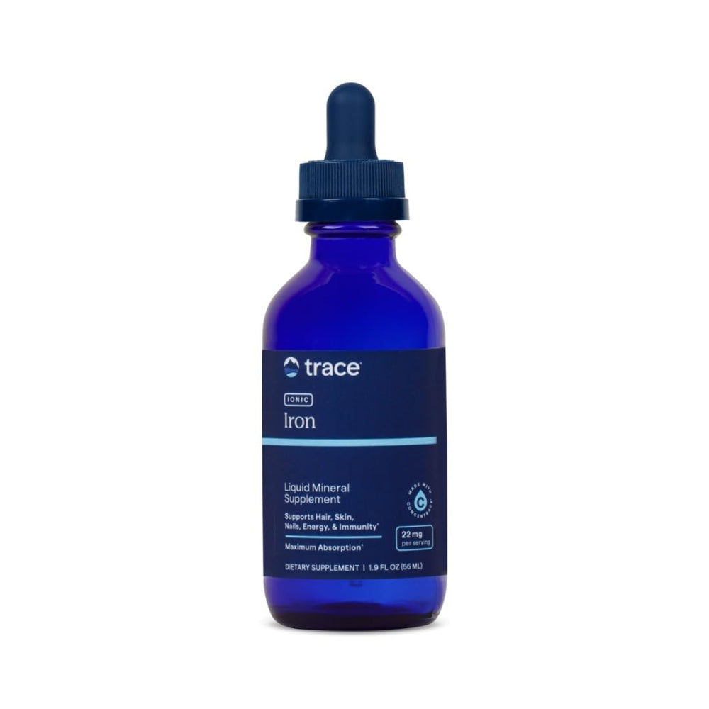 Trace Minerals Ionic Iron bottle front view for steady daily iron support.