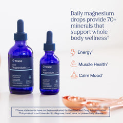 Trace Minerals Ionic Magnesium dropper dispense illustrating a precise 4 mL serving for immune and heart health