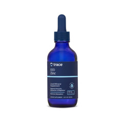 Trace Minerals Ionic Zinc bottle pour showing easy daily dosing with a dropper.