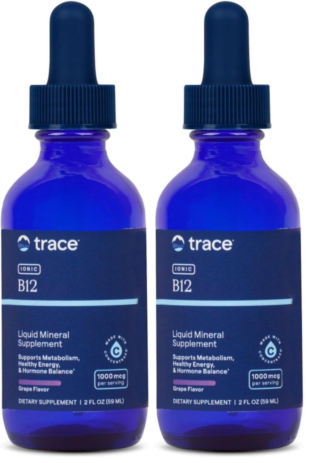 Trace Minerals liquid ionic B12 dropper for convenient daily supplementation.