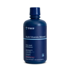 Trace Minerals Liquid Multi Vitamin-Mineral bottle pour, easy daily dosing.