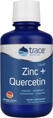 Trace Minerals Liquid Zinc Plus Quercetin orange mango bottle for easy daily immune support.