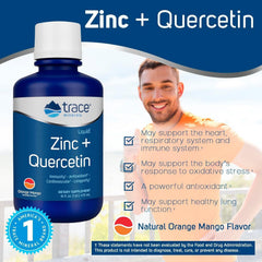 Trace Minerals Liquid Zinc Plus Quercetin pour into glass to mix with water.