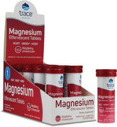 Trace Minerals magnesium effervescent tablet dissolving in water for easy daily use.