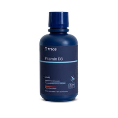 Trace Minerals Vitamin D3 bottle front shows the label for bone support and daily use