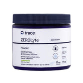Trace Minerals ZeroLyte salty citrus powder in a tub promoting hydration and electrolyte balance.
