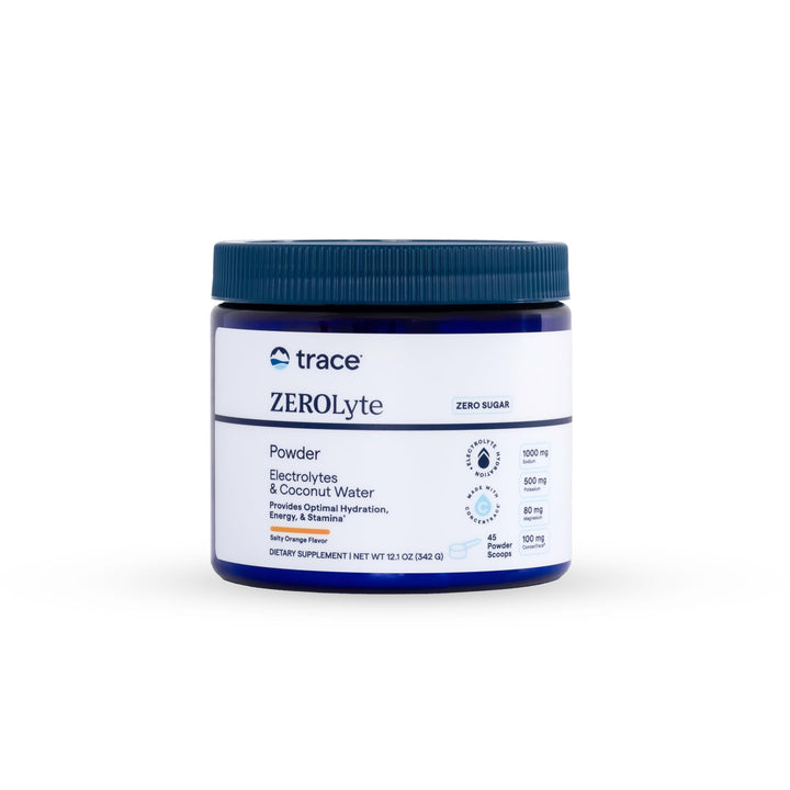 Trace Minerals ZeroLyte salty orange flavor packet for on-the-go hydration and energy