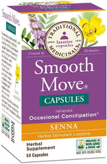 Traditional Medicinals Smooth Move bottle highlighting plant-based digestive support