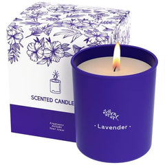 TranquilBliss lavender candle jar fills the room with a calming, lasting aroma