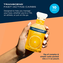 Transcend Orange Gel on-the-go pack for quick fueling during workouts.